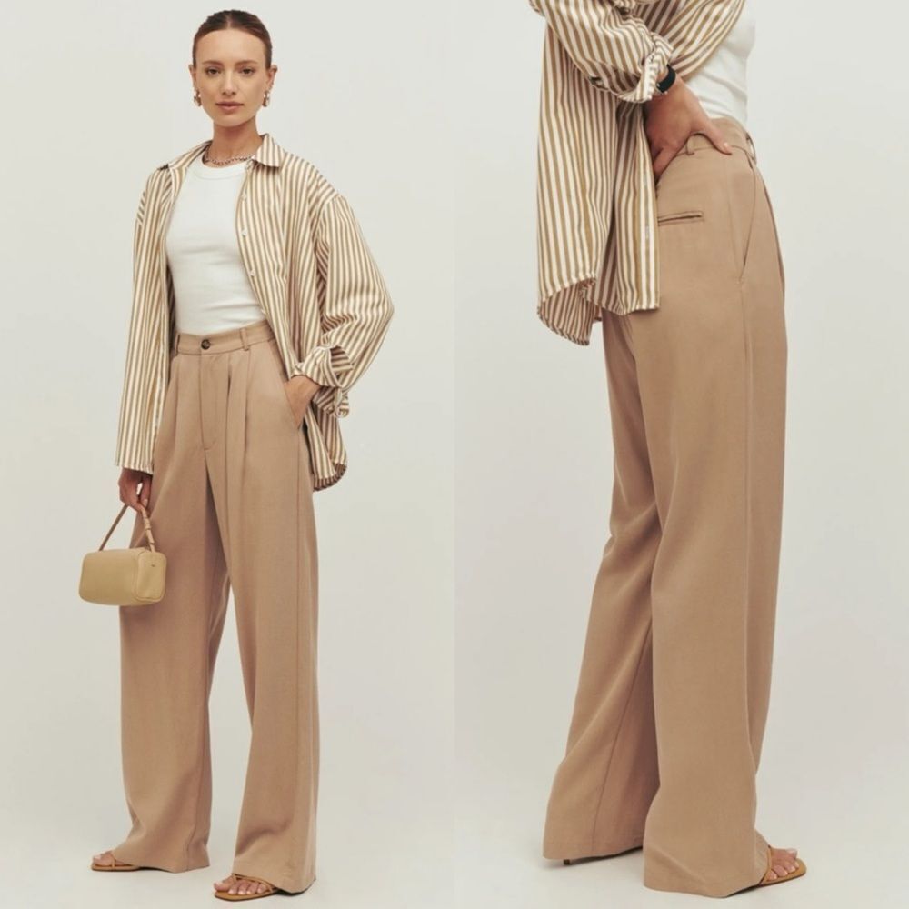 Reformation Mason Tan Pants Khaki Size 0